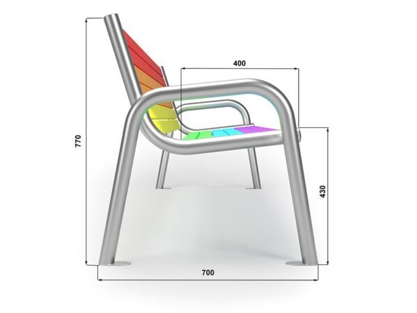Ławka tęczowa 93 | Bok