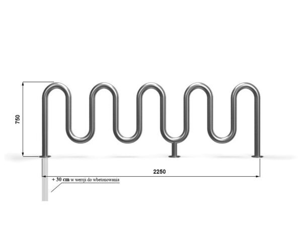 Stojak rowerowy FLORES | 225 cm rysunek