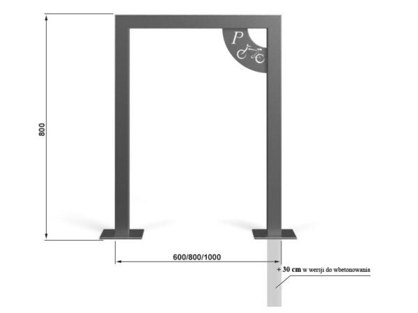 Stojak rowerowy U-29 z tabliczką | profil 50x50mm